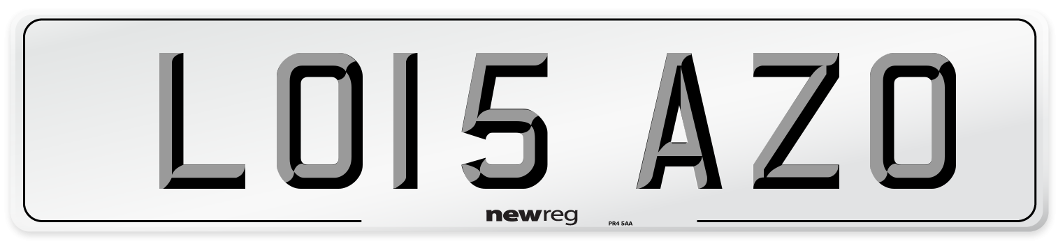 LO15 AZO Number Plate from New Reg
